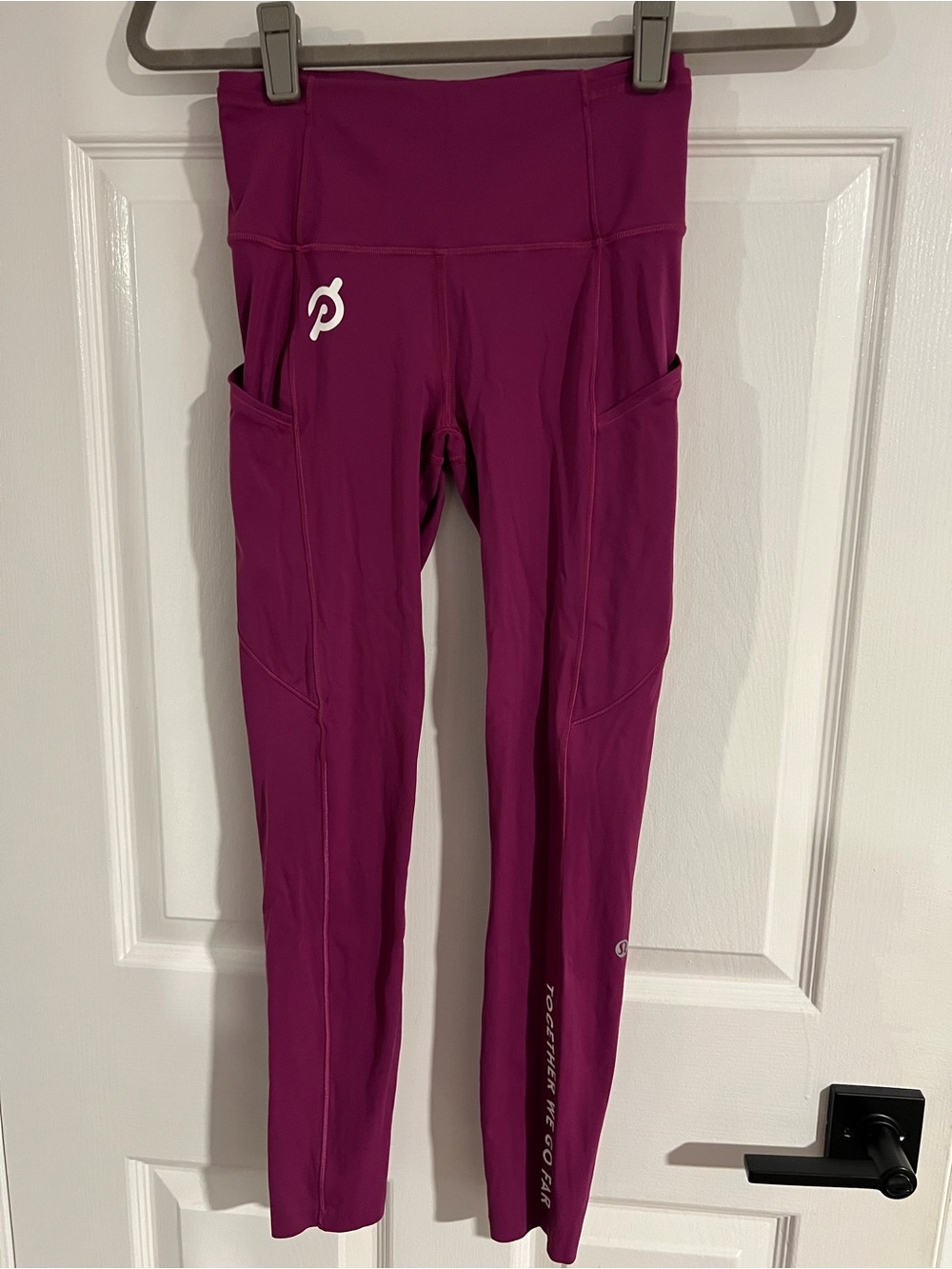 lululemon athletica X Peloton Fast and Free  Deep Berry Running Leggings size 4